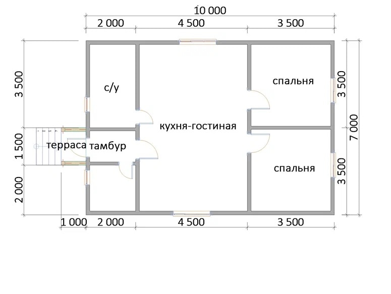 Летний дом в Московской обл.: индивидуальный проект на 70 кв.м.