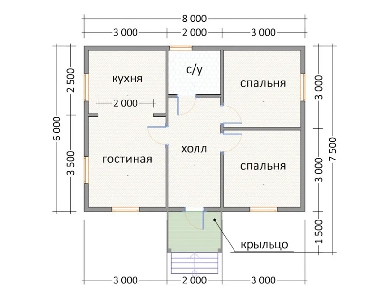 Компактный летний дом 51 кв.м. для небольшой семьи