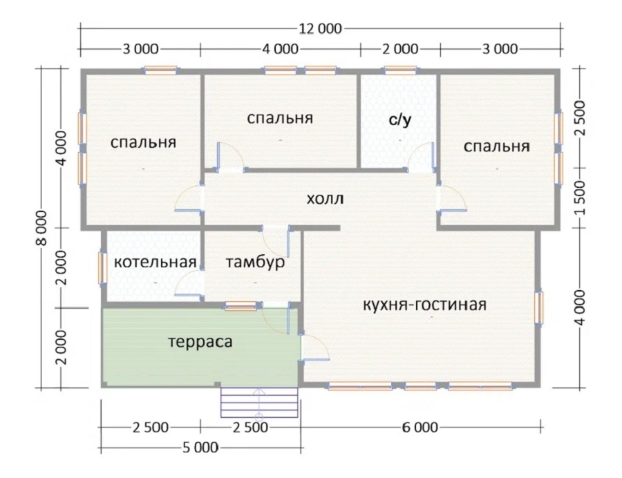 Дом в «финском стиле» К-7: три спальни, светлая кухня-гостиная и десятиметровая терраса